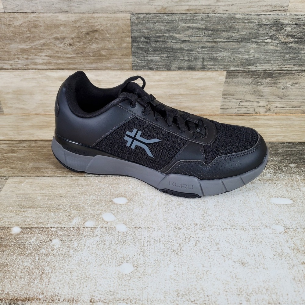 KURU Quantum 2.0 Womens Shoes Sz 10 W Jet Black Slate Gray Mesh Lace Up Sneakers
